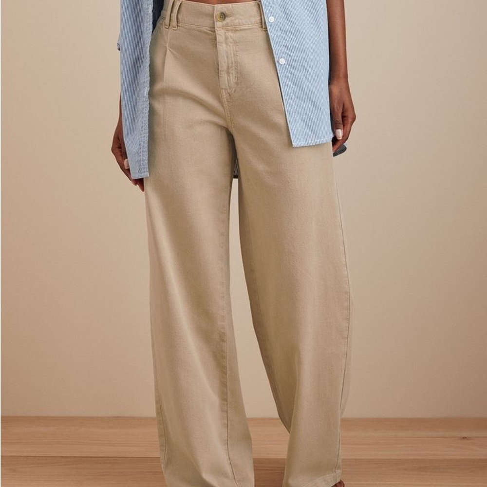 Stylish Tan Wide-Leg Pants(brand AE)